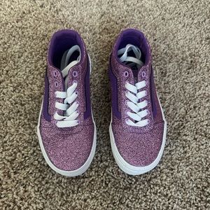 NEVER WORN : Kids sparkly purple Vans size 11